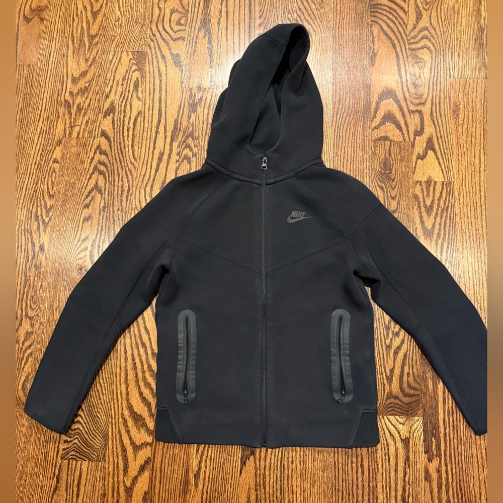 Nike Tech Kids Full-Zip Black Hoodie